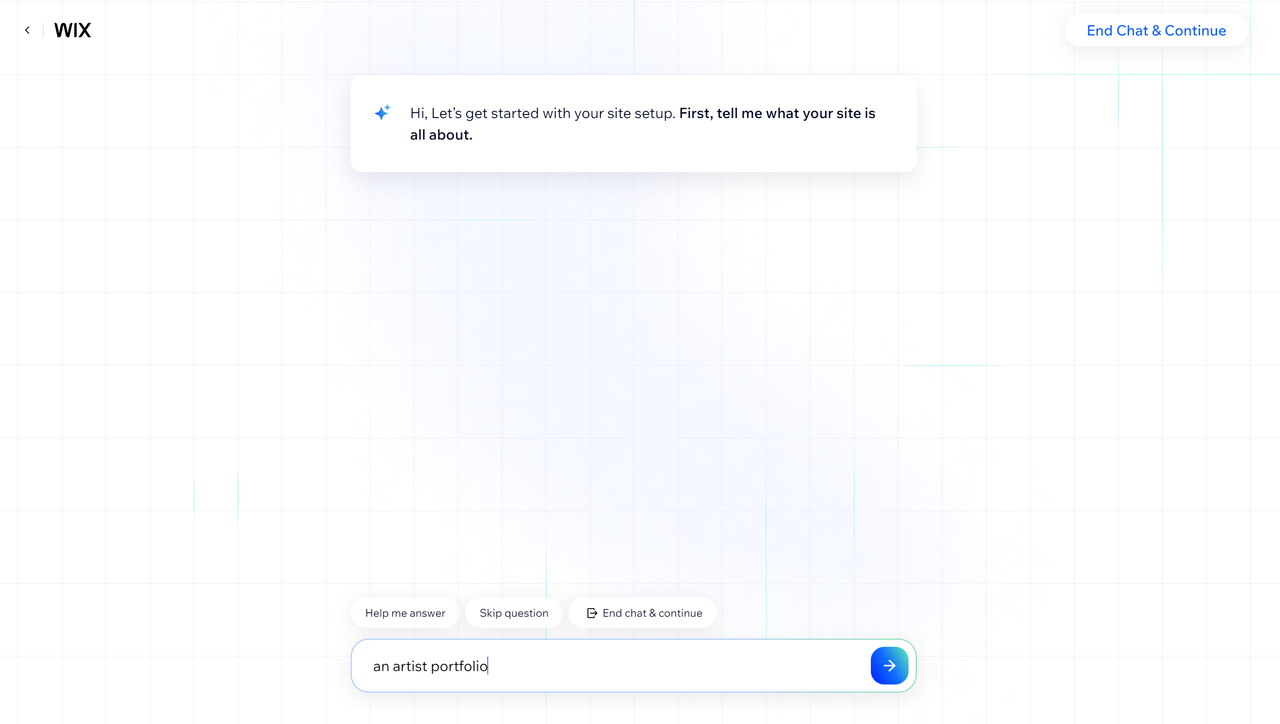 A screenshot showing part of the process to make an artist website