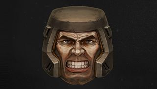 Ranger's head, grimacing