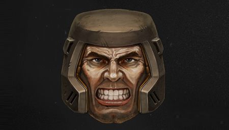 Ranger's head, grimacing