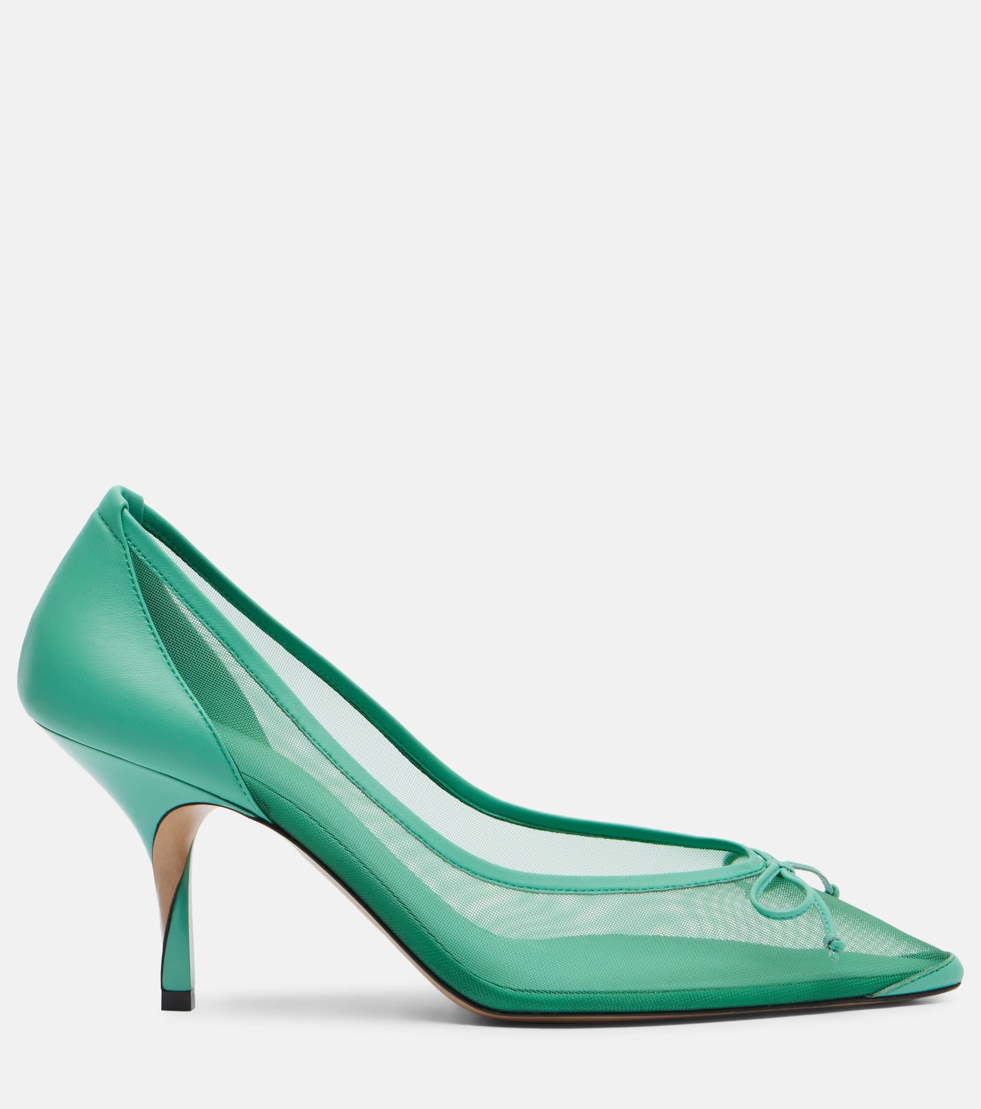 Jacquemus, Tourni 80 Leather-Trimmed Mesh Pumps