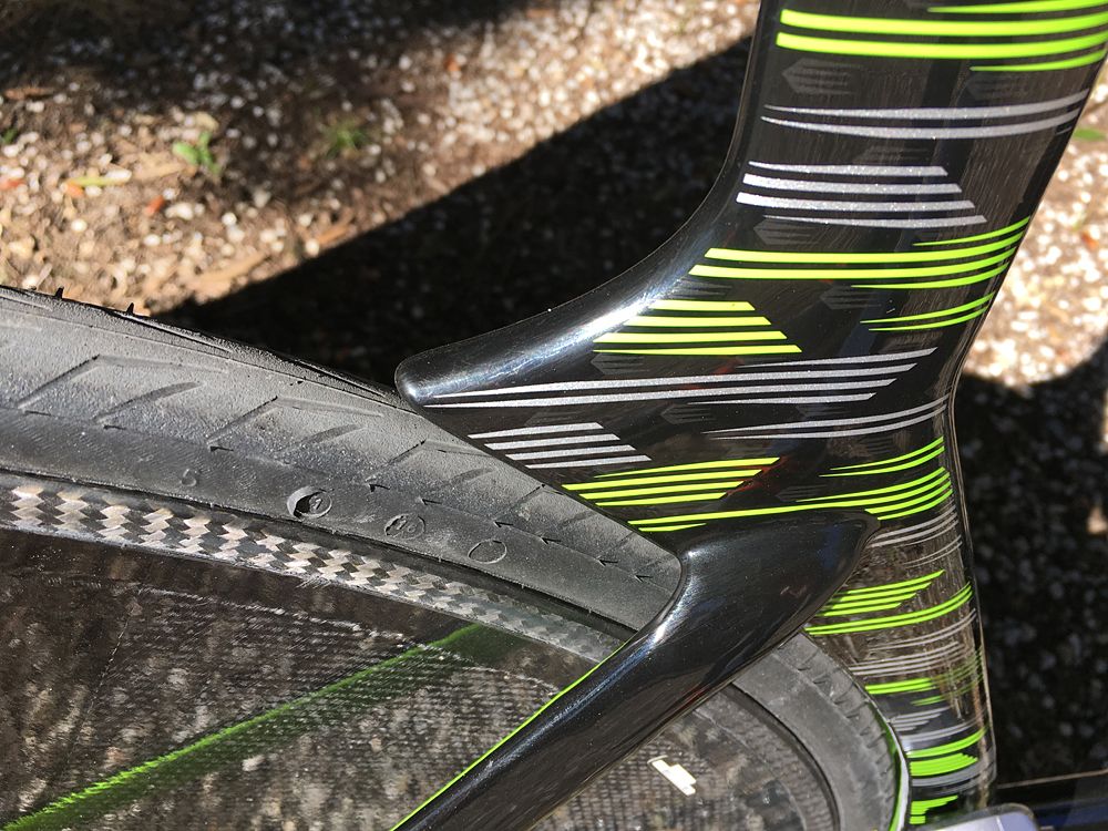 The Cannondale Super Slice disc TT bike on display at Tirreno-Adriatico