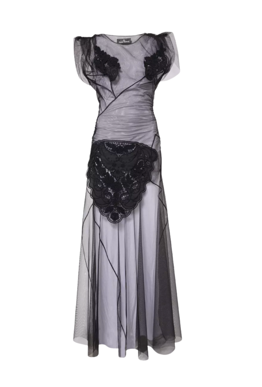Vivienne Westwood, Justina Appliqu&amp;eacute;d Mesh Maxi Dress