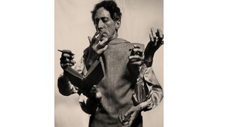 Jean cocteau surreal portrait with many hands