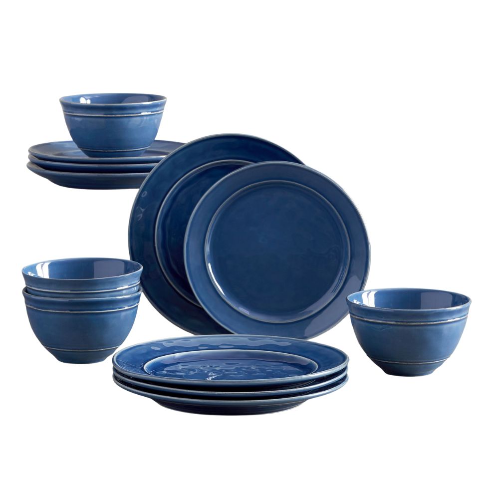 Deep blue ceramic dinner set