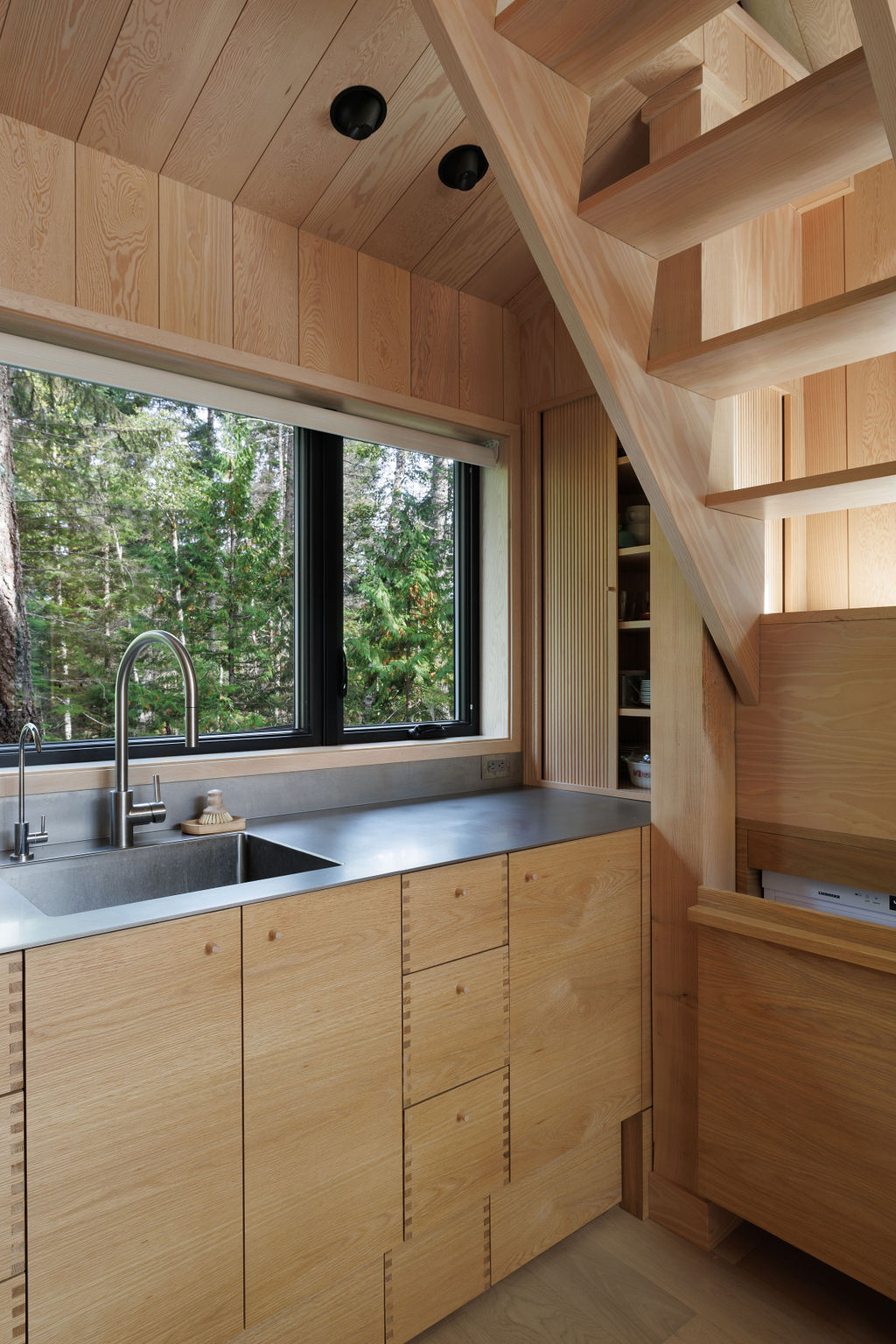 Wood-lined Canadian cabin interiors