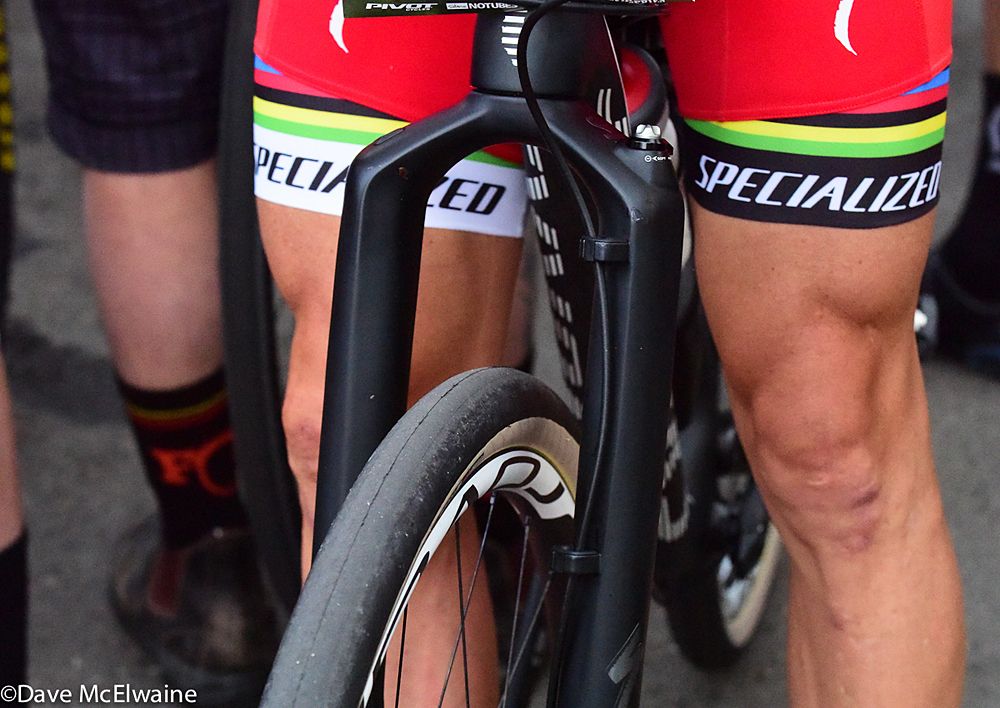 The Specialized Team came with mountain biking slicks for the Whiskey Criterium