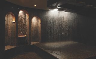 Interior view of the indoor-shower at The Saxon Spa