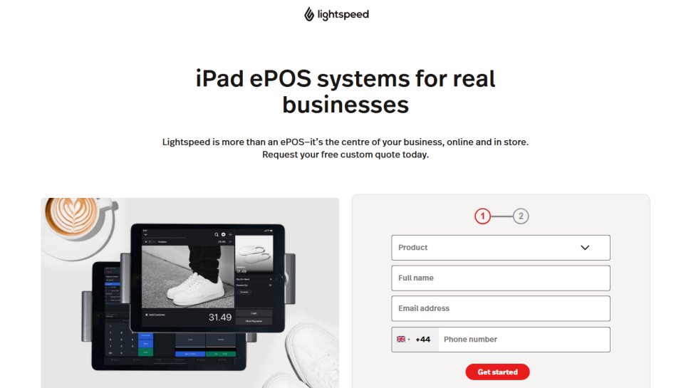 Website screenshot of Lightspeed (February, 2026)