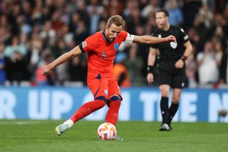 World Cup 2022: Do penalty shootout goals count towards the Golden Boot? Harry Kane of England scores their team's third goal from the penalty spot during the UEFA Nations League League A Group 3 match between England and Germany at Wembley Stadium on September 26, 2022 in London, England.