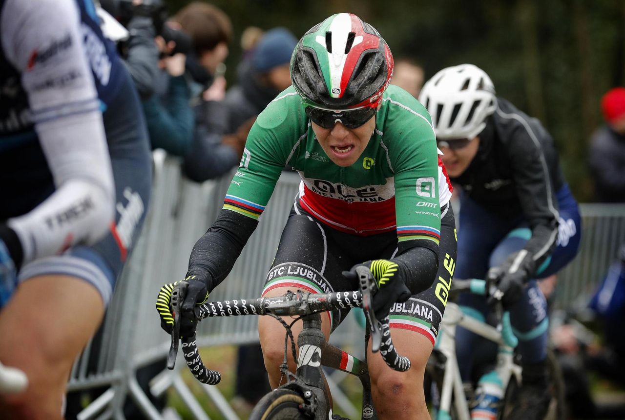 Italian road race champion Marta Bastianelli (Al&eacute; BTC Ljubljana) &ndash; pictured at the 2020 Omloop Het Nieuwsblad &ndash; is one of only very few mothers in the women&rsquo;s professional peloton