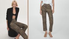 Mango leopard print jeans