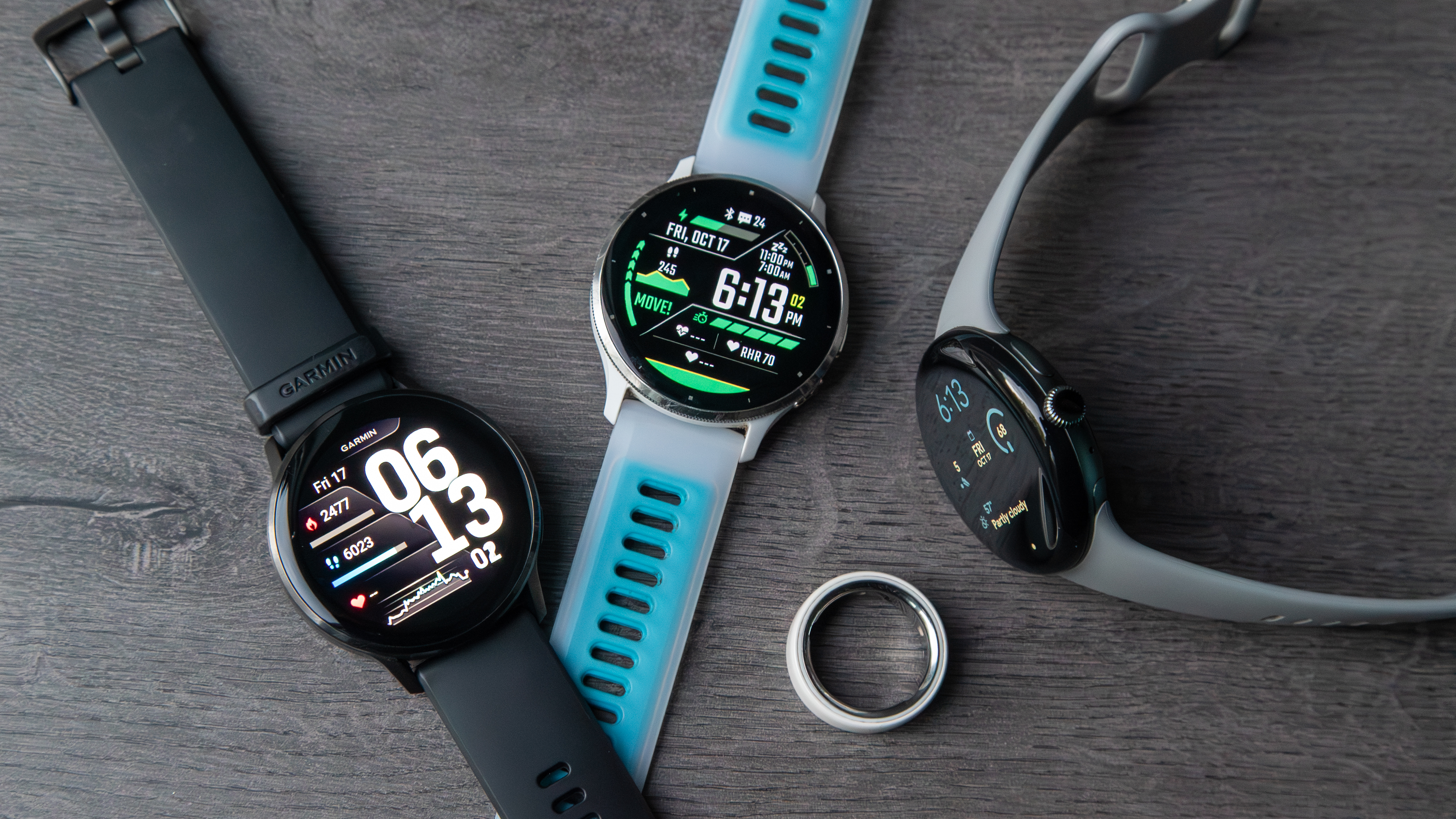 Garmin Venu 4 with the Venu 3, Pixel Watch 3, and Oura Ring 4