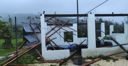 Damage to a home in the Northern Mariana Islands caused by Super Typhoon Yutu.