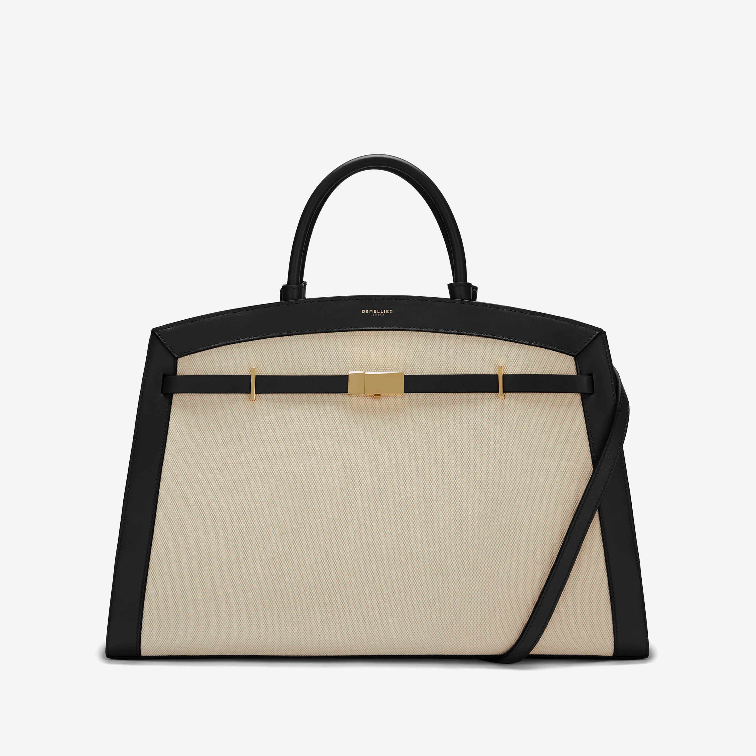 The Hudson | Salt 
Pepper Canvas Black Smooth | Demellier