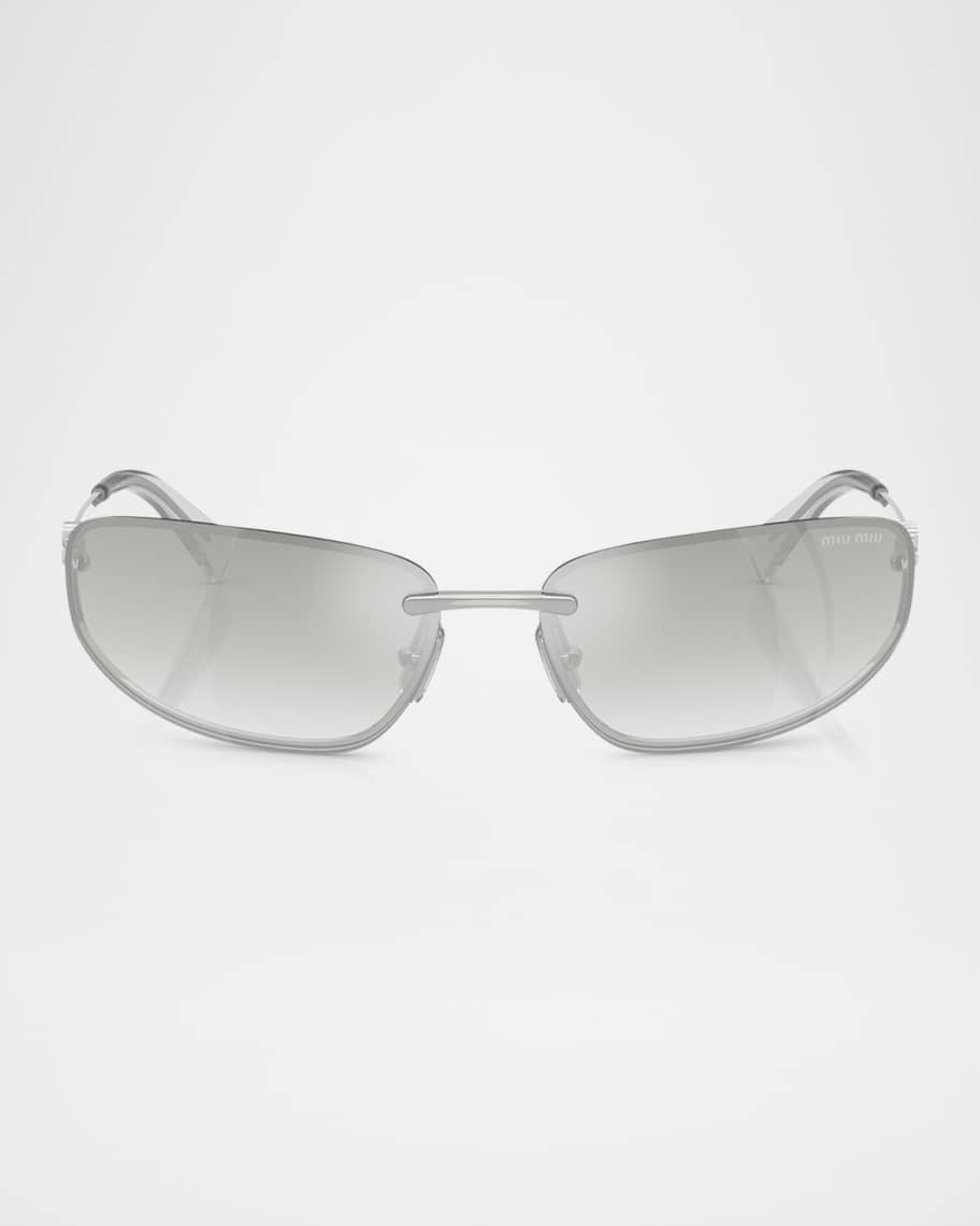 A50s Rimless Oval Metal Sunglasses