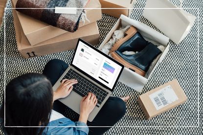 Young Woman Doing Online Shopping With Laptop