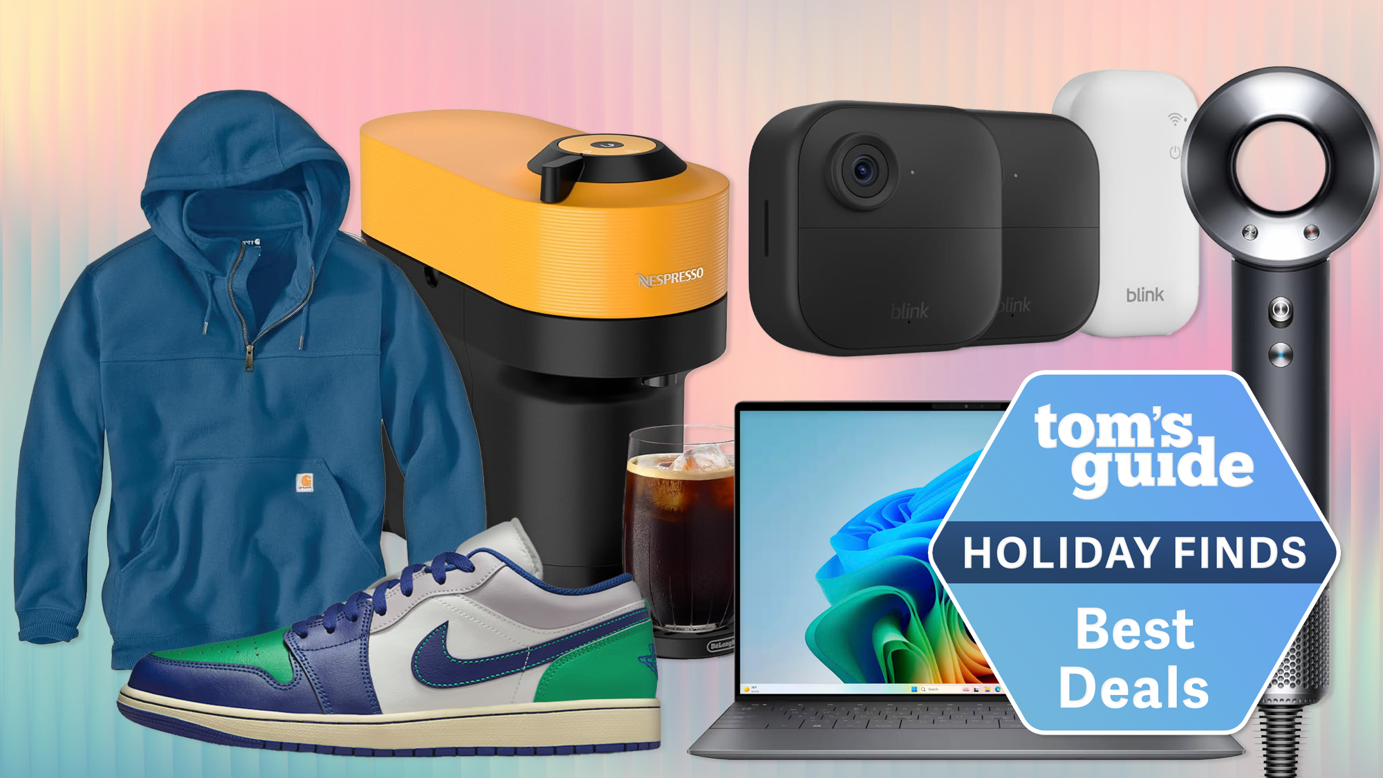 Collage of apparel and tech on sale for Black Friday