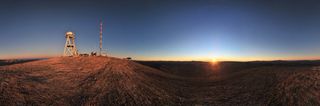 Panoramic view of Cerro Armazones in the Atacama Desert, near ESO's Paranal Observatory, at sunset. Cerro Armazones is the selected site for the planned European Extremely Large Telescope (E-ELT), which, with its 40-metre-class diameter mirror, will be the world’s biggest eye on the sky.