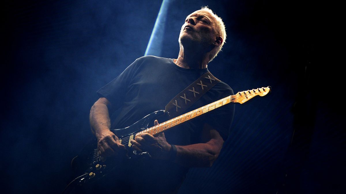 David Gilmour performs with his Black Strat at the Royal Albert Hall. 