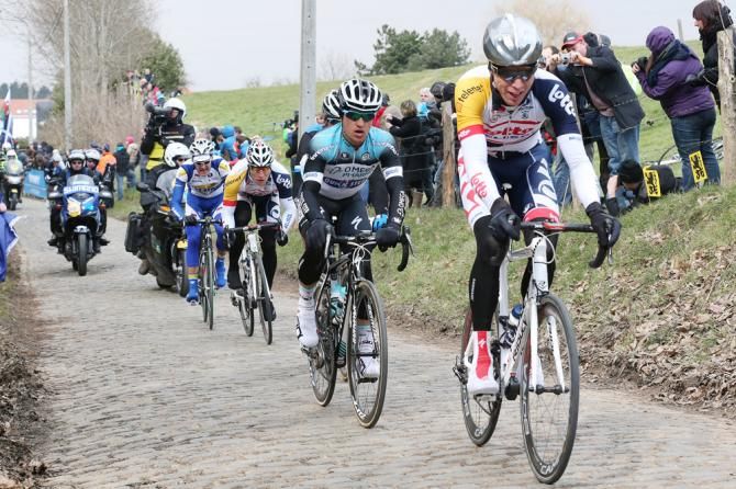 Marcel Sieberg (Lotto Belisol) drives the break