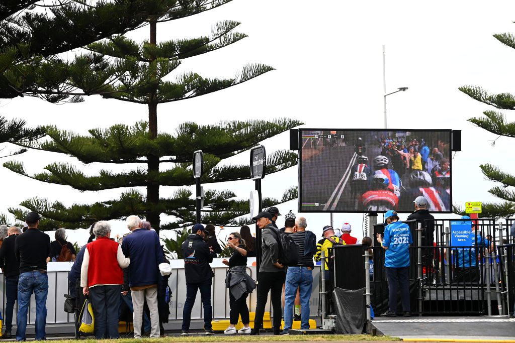 WOLLOGONG AUSTRALIA SEPTEMBER 23 Detail of the fans attending the race during the 95th UCI Road World Championships 2022 Men Junior Road Race a 1356km race from Wollongong to Wollongong Wollongong2022 on September 23 2022 in Wollongong Australia Photo by Tim de WaeleGetty Images