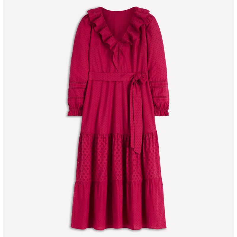 Boden , Ruffle Front Cotton Dress