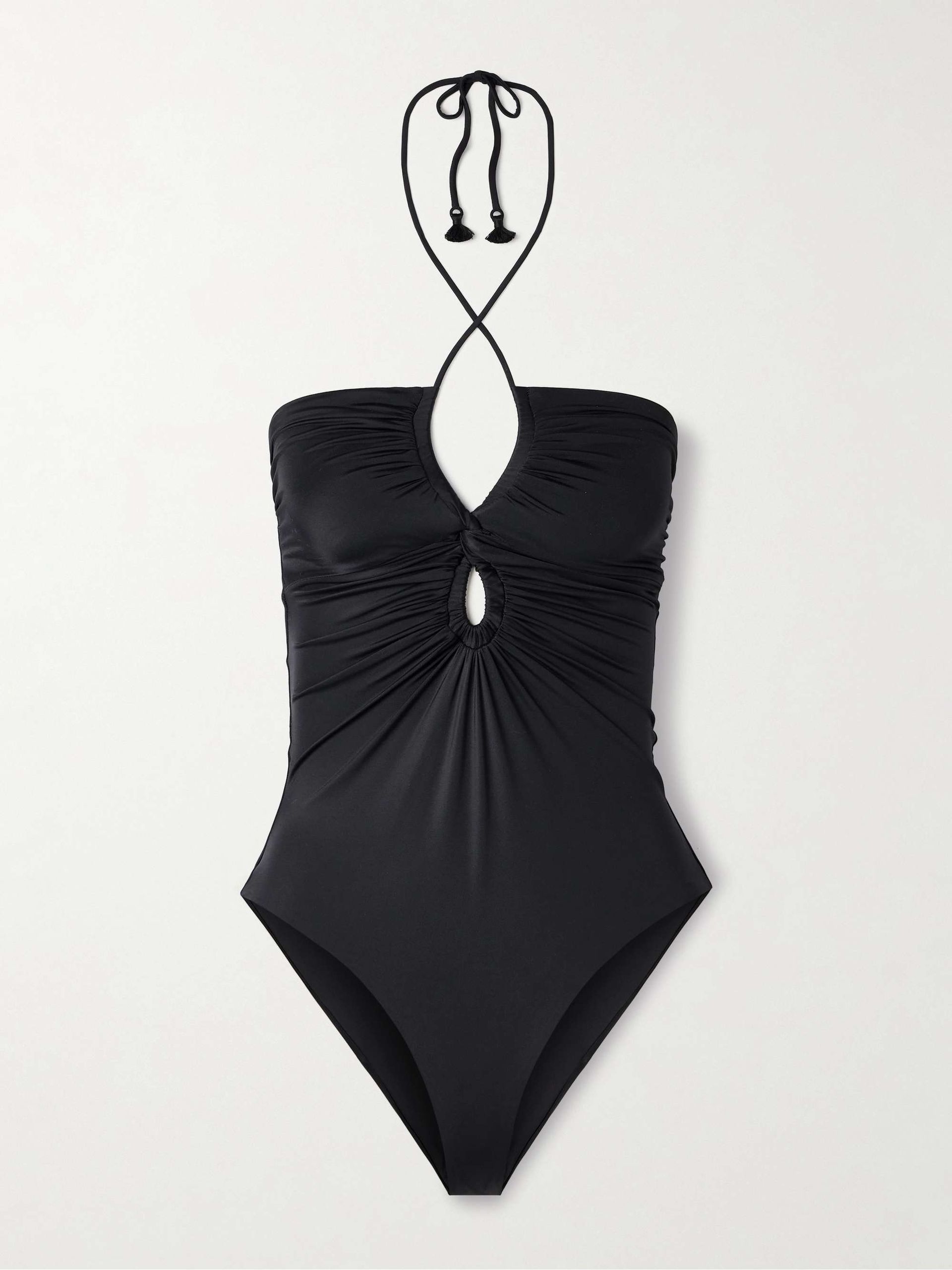Coral Reef Cutout Twist-Front Recycled Halterneck Swimsuit