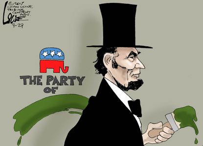 Political cartoon U.S. GOP party of Lincoln