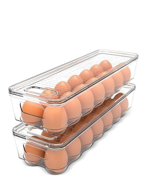 Egg Container With Lid and Handle, Pack of 2