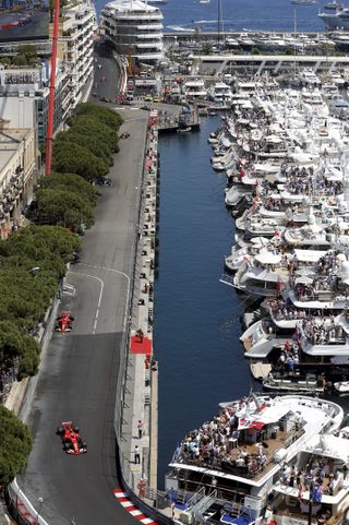 Formula 1 GP in Monaco next to boats