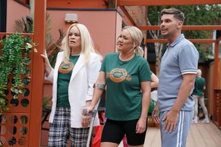 Ste with Leela and Grace Black in Hollyoaks.