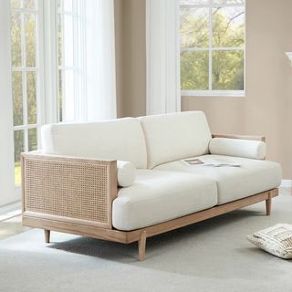Ahlea 78.75''W Upholstered Cane Sofa