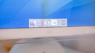 iMac G4 showing dock on Mac OS X