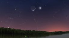 You can see Venus and the moon in the "horns" of Taurus, the bull, on April 26, 2020.