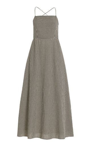 Lori Open-Back Gingham Cotton Maxi Dress