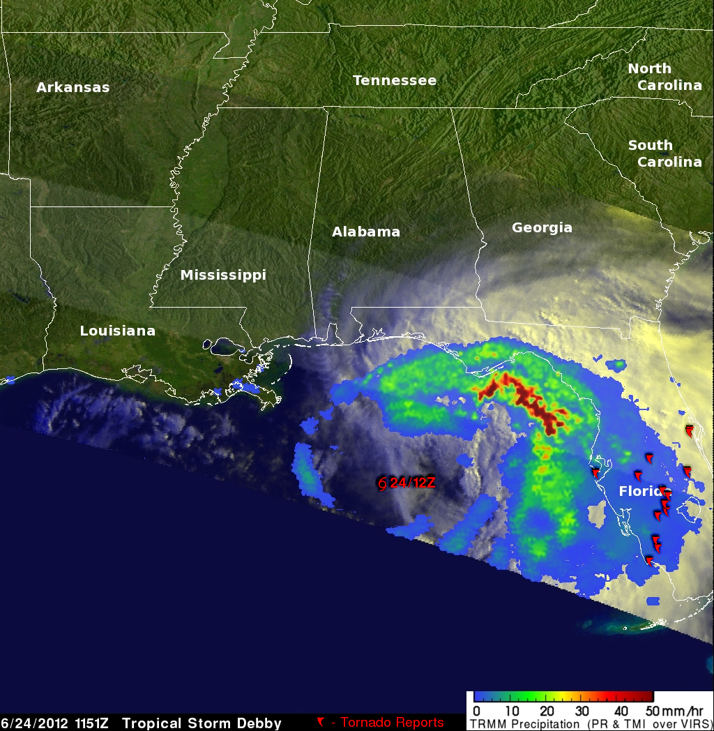 NASA Debby Rain From Space