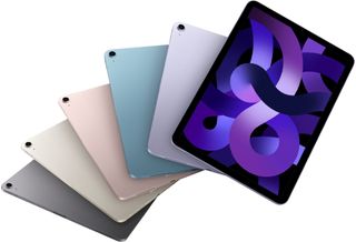 A render of the five iPad Air colors
