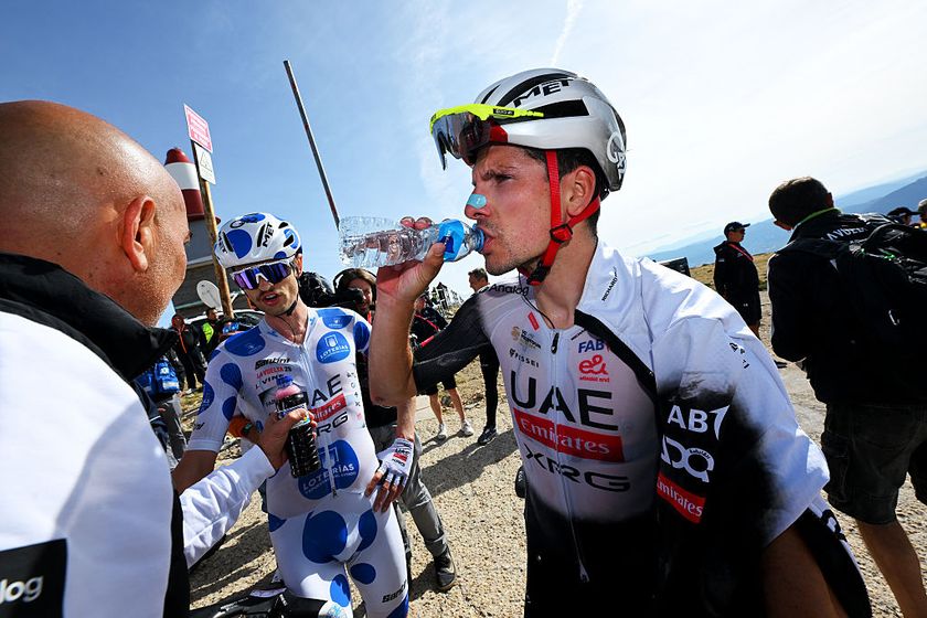 BOLA DEL MUNDO, SPAIN - SEPTEMBER 13: Joao Almeida of Portugal and UAE Team Emirates - XRG reacts after the La Vuelta - 80th Tour of Spain 2025, Stage 20 a 164.8km stage from Robledo de Chavela to Bola del Mundo. Puerto de Navacerrada 2253m / #UCIWT / on September 13, 2025 in Bola del Mundo. Puerto de Navacerrada, Spain. (Photo by Tim de Waele/Getty Images)