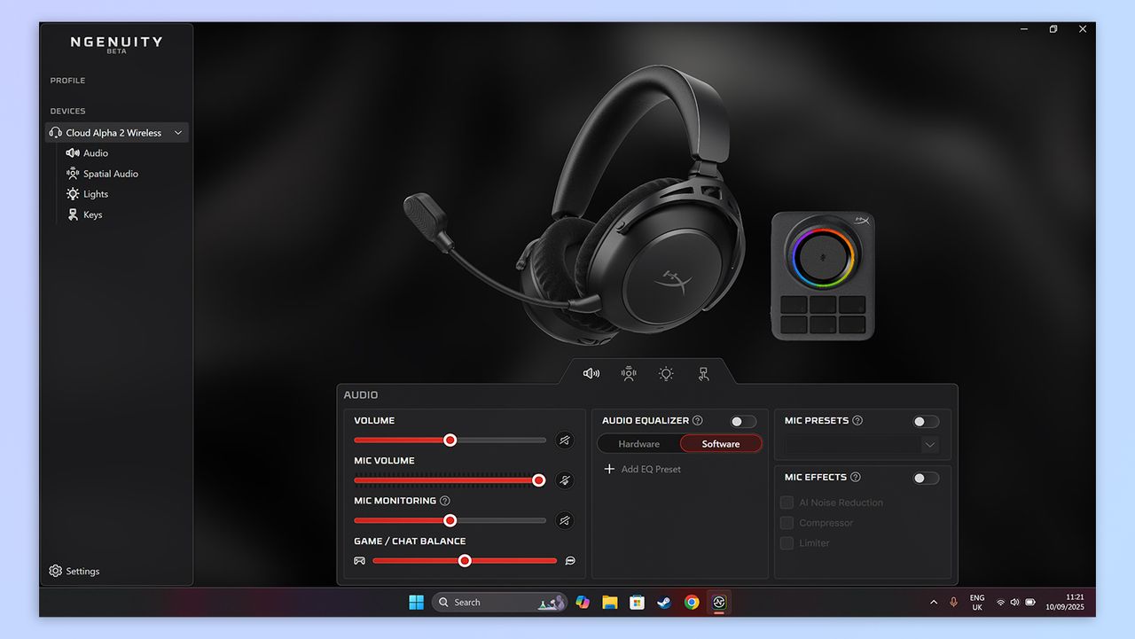 HyperX Ngenuity software screenshot