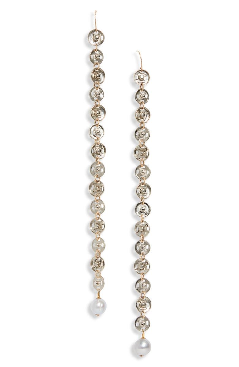 Button You Up Linear Drop Earrings
