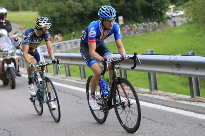 Alex Howes (Garmin-Sharp) and Rafael Valls (Vacansoleil-DCM) on the attack on the climb to the finish