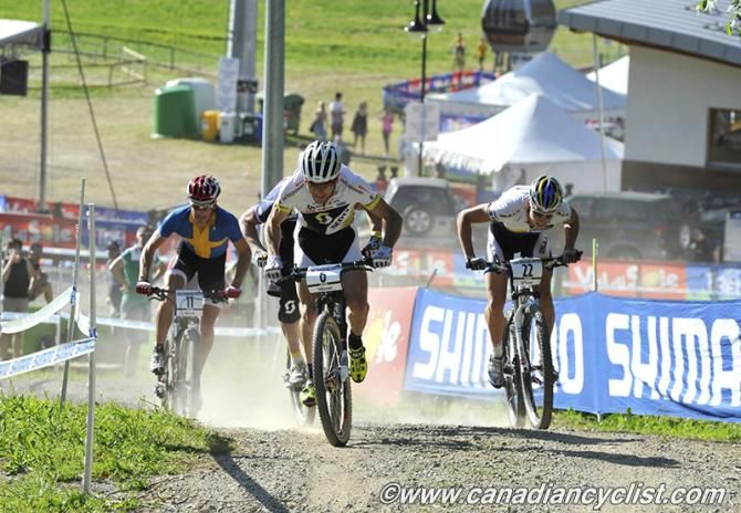 Marcel Wildhaber (Scott Swisspower MTB Racing Team) and Simon Stiebjahn (Team Bulls)