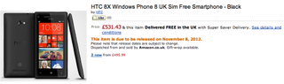 HTC 8X Amazon UK