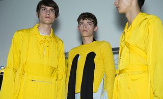 Males modelling yellow clothing