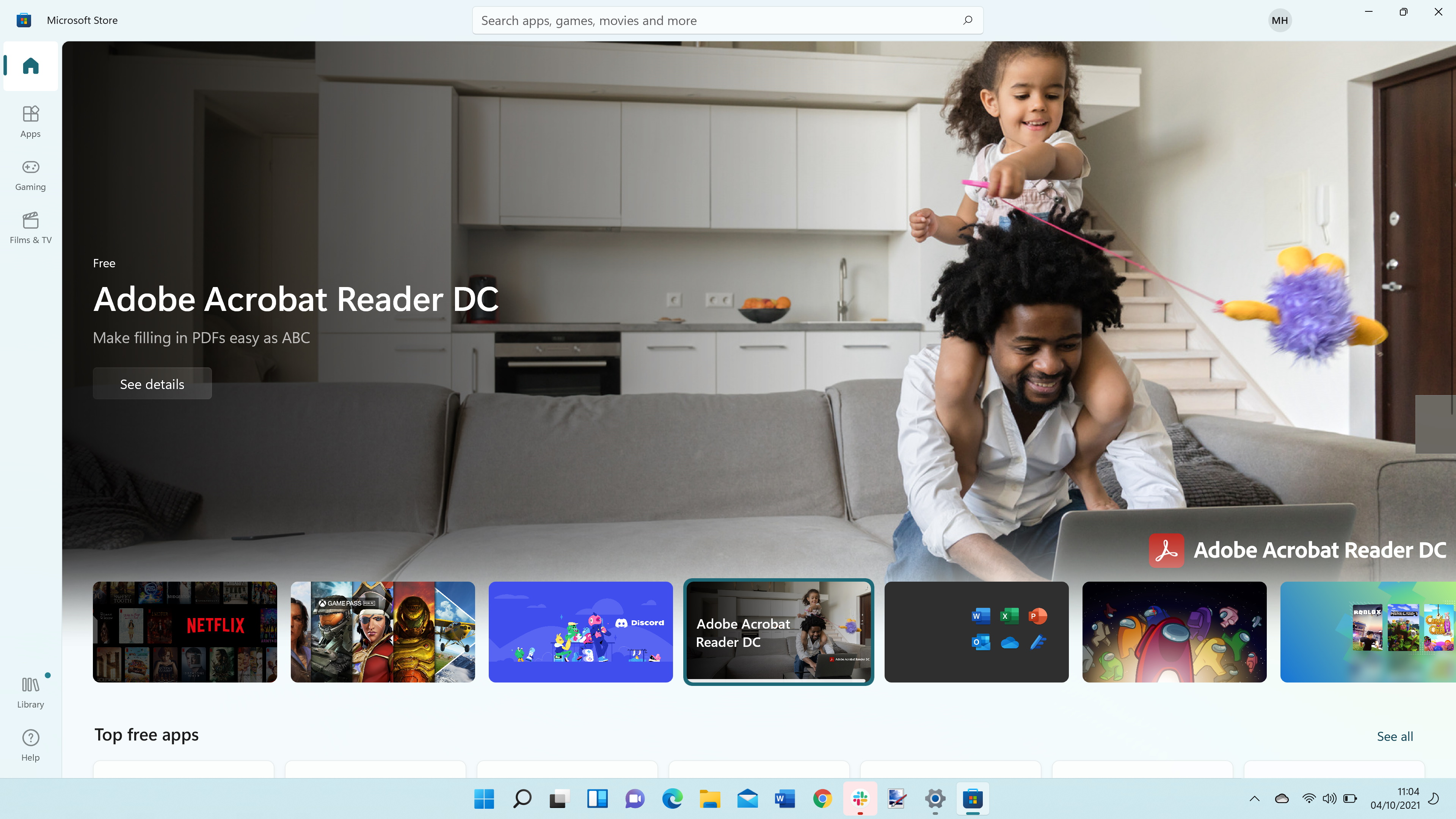 Windows 11 screenshot showing the new Microsoft Store