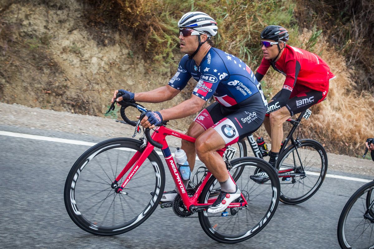 Eric Marcotte (SmartStop) representing the stars and stripes on todays stage