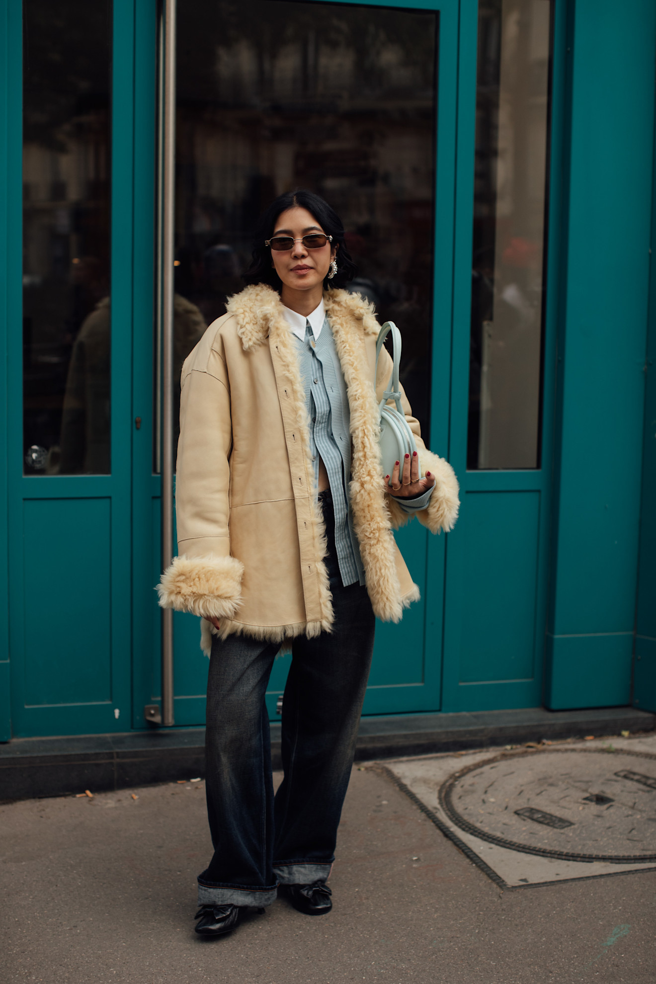 women at fashion week wearing their best cuffed jeans