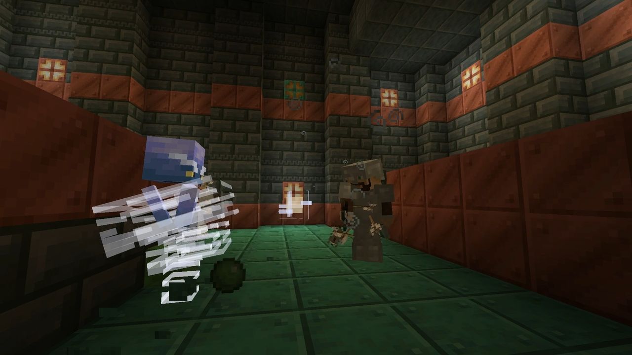 Image of Minecraft 1.21's The Breeze mob in Trial Chambers.