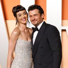 Katy Perry and Orlando Bloom attend the 2025 Vanity Fair Oscars party 