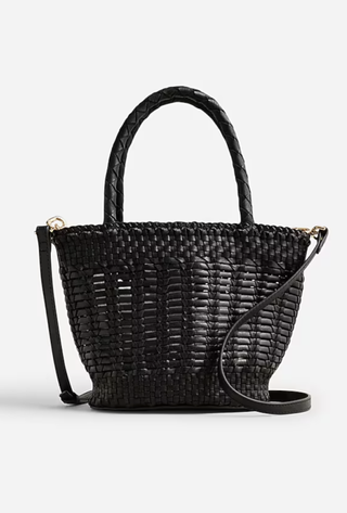 Small Open-Weave Bag in Leather